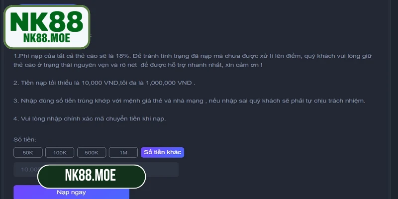 Cách nạp tiền NK8 an toàn và nhanh chóng